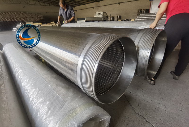 Galvanizado y SS 304 Johnson cuña de alambre de filtro de agua bien pantalla tubo
