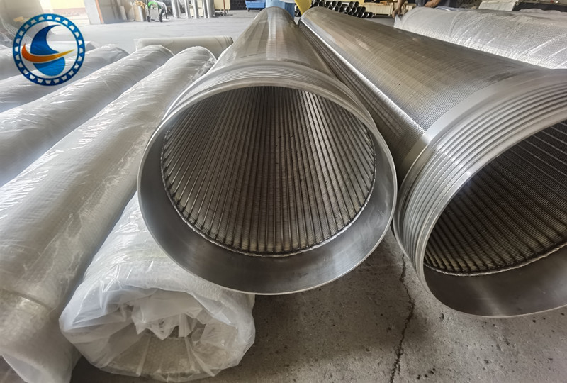 Galvanizado y SS 304 Johnson cuña de alambre de filtro de agua bien pantalla tubo