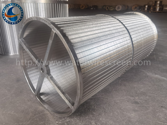 cesta de acero inoxidable de la pantalla de filtro del alambre de la cuña 316l de 490m m para los filtros del raspador