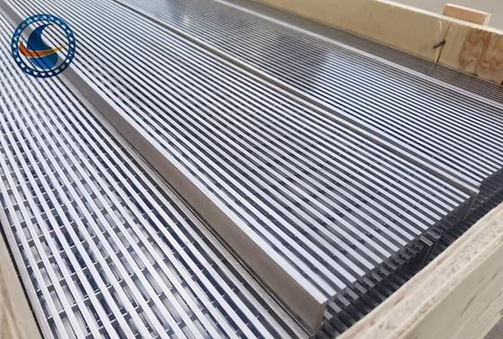 Ranura de rejilla recta del acero inoxidable 316l 3m m del panel de la pantalla de alambre de la cuña