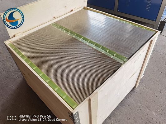 Panel de pantalla de alambre de cuña Ss 304 envuelto para filtración industrial