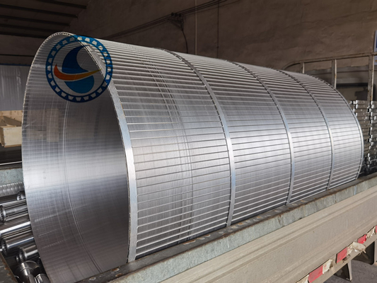 Pantalla rotativa de alambre en cuña SS304, 1008 mm de diámetro, para aguas residuales